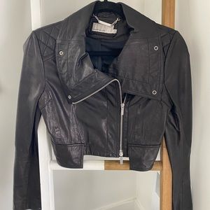 KAREN MILLEN Cropped Leather Jacket